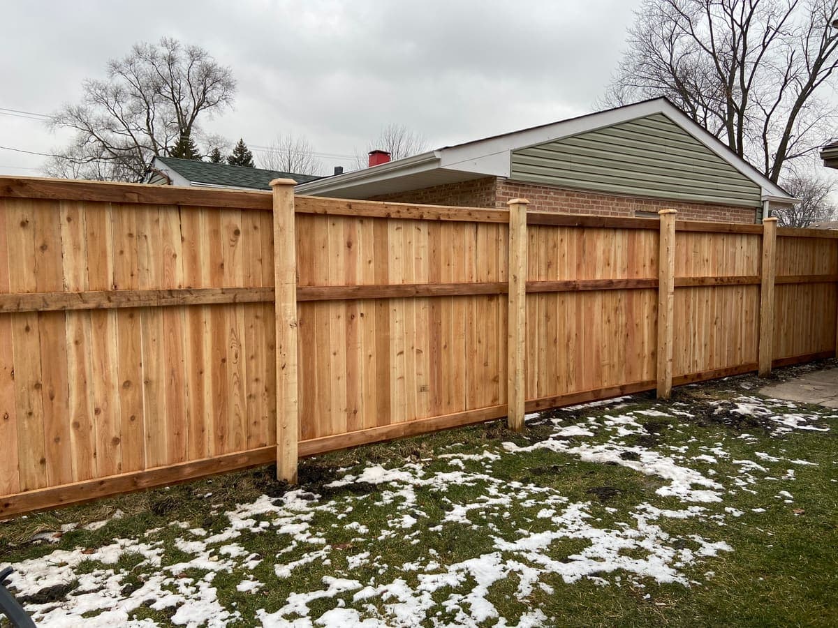 Cedar fence installation